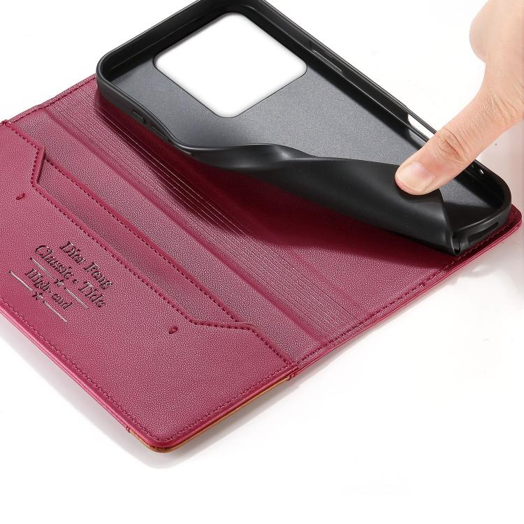 For Xiaomi 14T Dierfeng Splicing Strong Magnetic RFID Vegan Leather Phone Case
