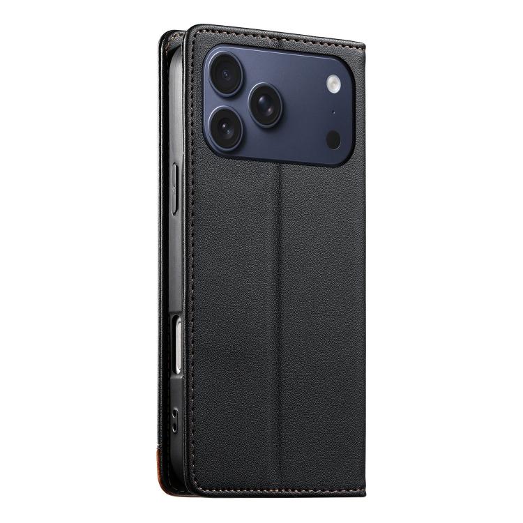 For iPhone 17 Pro Max Dierfeng Splicing Strong Magnetic RFID Vegan Leather Phone Case