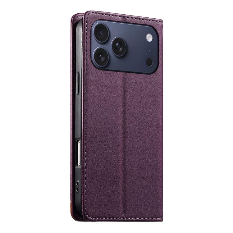 For iPhone 17 Pro Max Dierfeng Splicing Strong Magnetic RFID Vegan Leather Phone Case