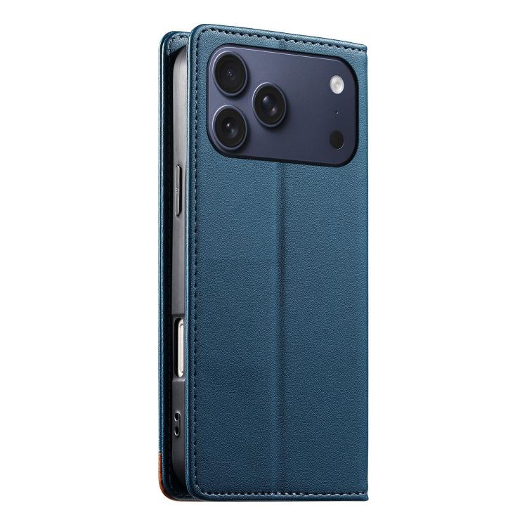 For iPhone 17 Pro Max Dierfeng Splicing Strong Magnetic RFID Vegan Leather Phone Case