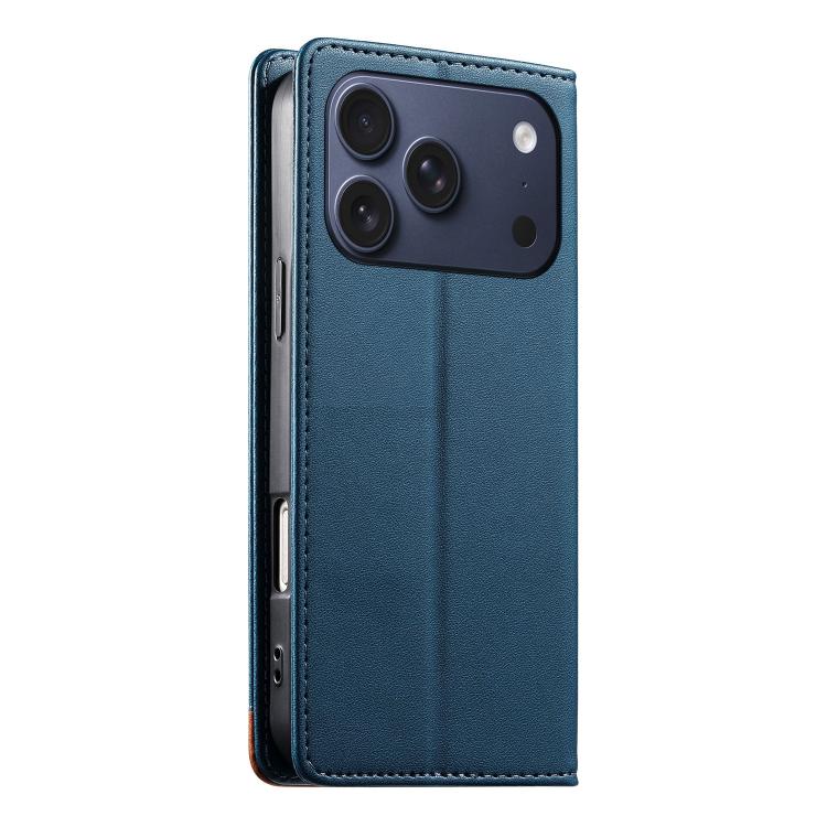 For iPhone 17 Pro Dierfeng Splicing Strong Magnetic RFID Vegan Leather Phone Case