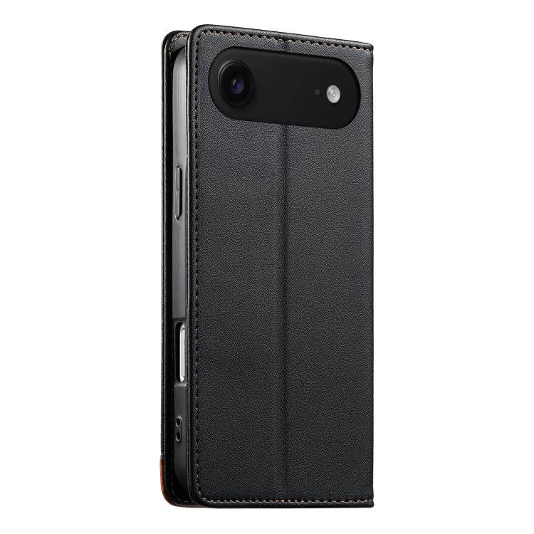 For iPhone Air Dierfeng Splicing Strong Magnetic RFID Vegan Leather Phone Case
