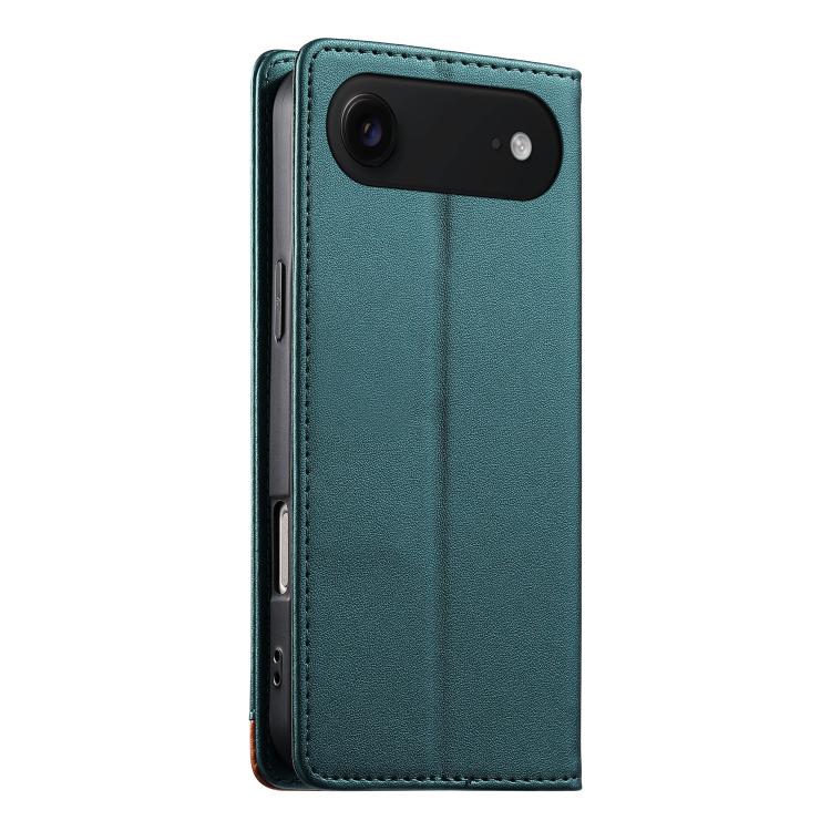 For iPhone Air Dierfeng Splicing Strong Magnetic RFID Vegan Leather Phone Case