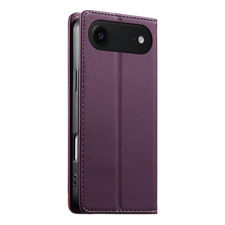 For iPhone Air Dierfeng Splicing Strong Magnetic RFID Vegan Leather Phone Case
