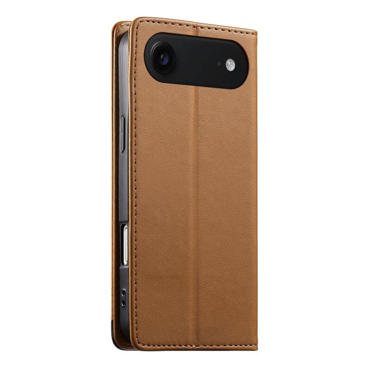 For iPhone Air Dierfeng Splicing Strong Magnetic RFID Vegan Leather Phone Case