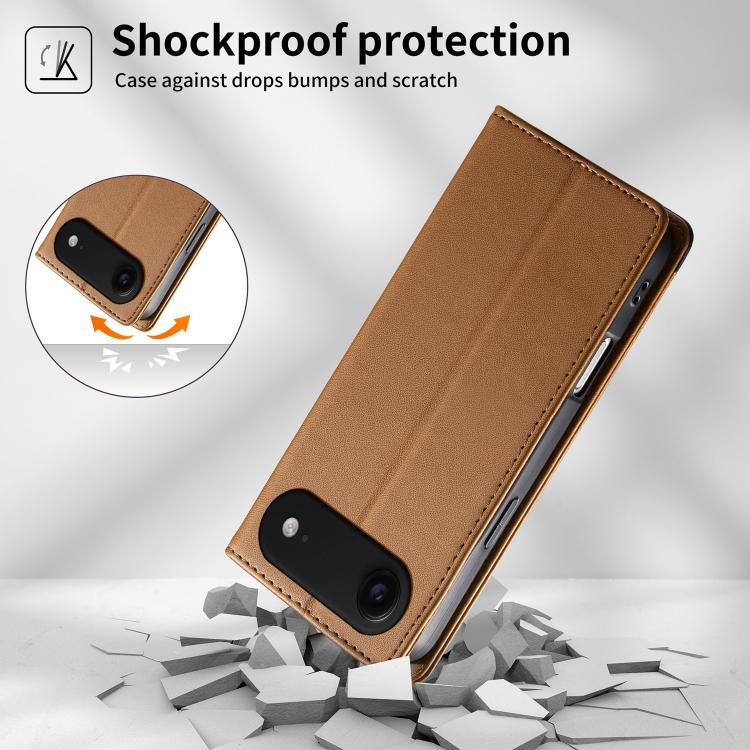 For iPhone Air Dierfeng Splicing Strong Magnetic RFID Vegan Leather Phone Case