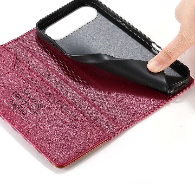For iPhone Air Dierfeng Splicing Strong Magnetic RFID Vegan Leather Phone Case