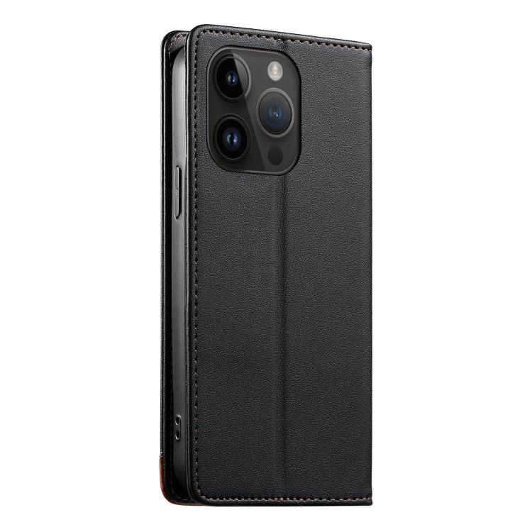For iPhone 14 Pro Dierfeng Splicing Strong Magnetic RFID Vegan Leather Phone Case