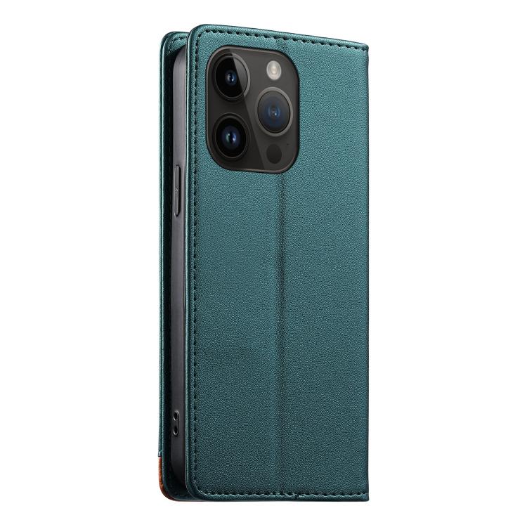 For iPhone 14 Pro Dierfeng Splicing Strong Magnetic RFID Vegan Leather Phone Case