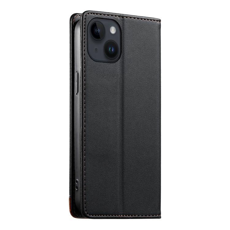 For iPhone 14 / 13 Dierfeng Splicing Strong Magnetic RFID Vegan Leather Phone Case
