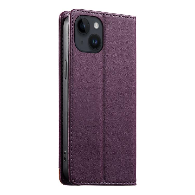 For iPhone 14 / 13 Dierfeng Splicing Strong Magnetic RFID Vegan Leather Phone Case