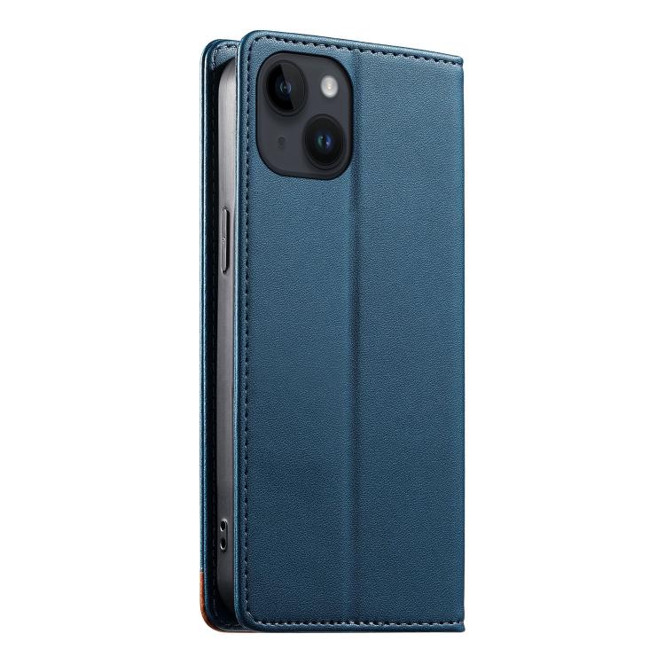 For iPhone 14 / 13 Dierfeng Splicing Strong Magnetic RFID Vegan Leather Phone Case