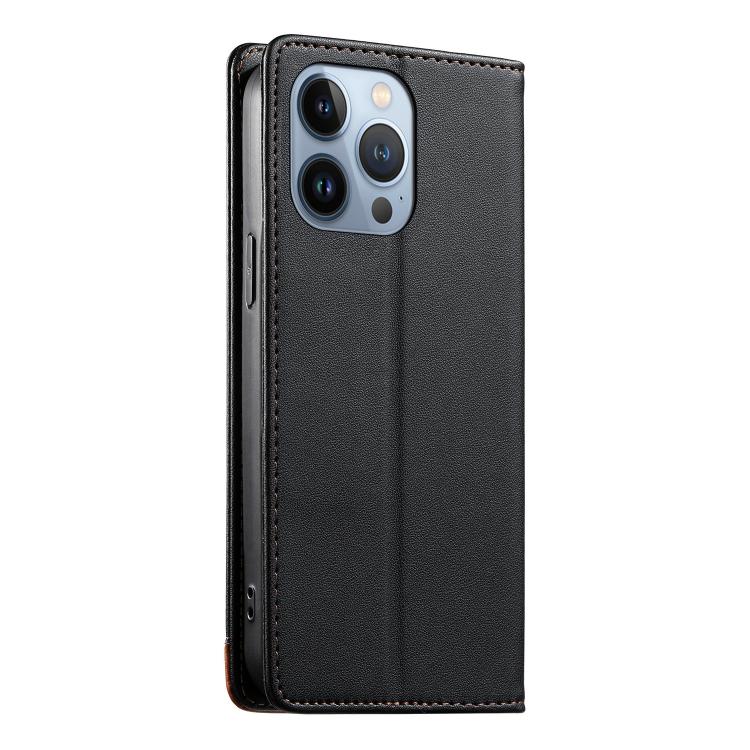 For iPhone 13 Pro Dierfeng Splicing Strong Magnetic RFID Vegan Leather Phone Case