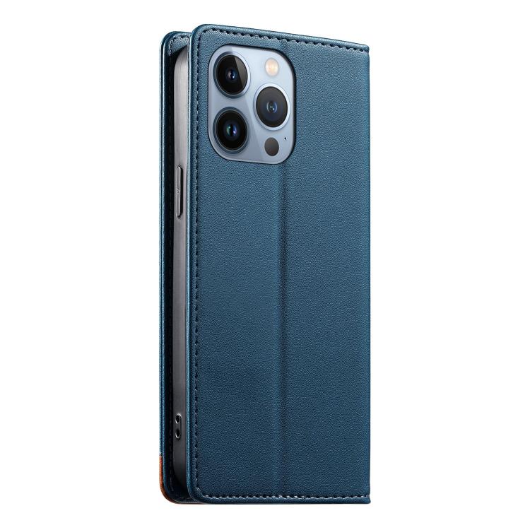 For iPhone 13 Pro Dierfeng Splicing Strong Magnetic RFID Vegan Leather Phone Case