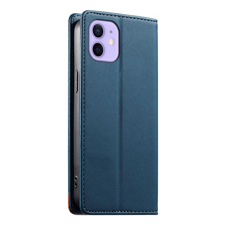For iPhone 12 / 12 Pro Dierfeng Splicing Strong Magnetic RFID Vegan Leather Phone Case