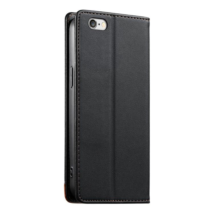 For iPhone 8 Plus / 7 Plus Dierfeng Splicing Strong Magnetic RFID Vegan Leather Phone Case