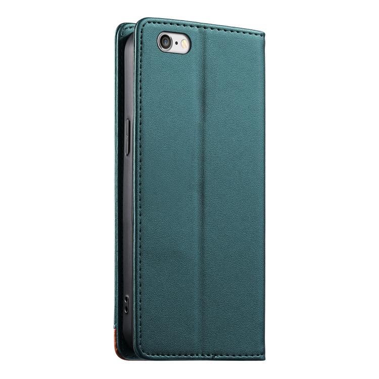 For iPhone 8 Plus / 7 Plus Dierfeng Splicing Strong Magnetic RFID Vegan Leather Phone Case