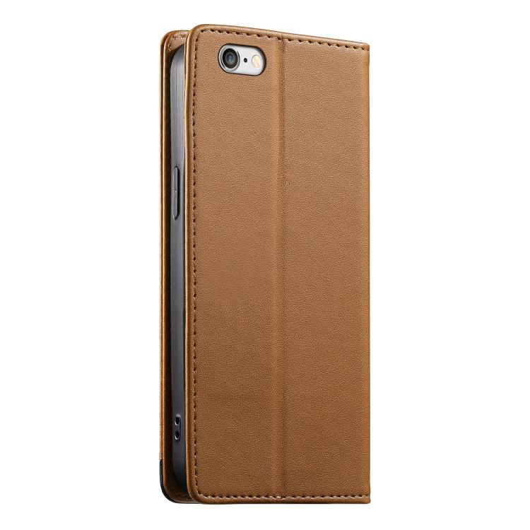 For iPhone 8 Plus / 7 Plus Dierfeng Splicing Strong Magnetic RFID Vegan Leather Phone Case