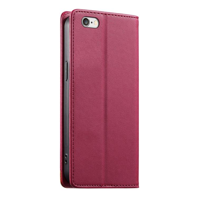For iPhone 8 Plus / 7 Plus Dierfeng Splicing Strong Magnetic RFID Vegan Leather Phone Case