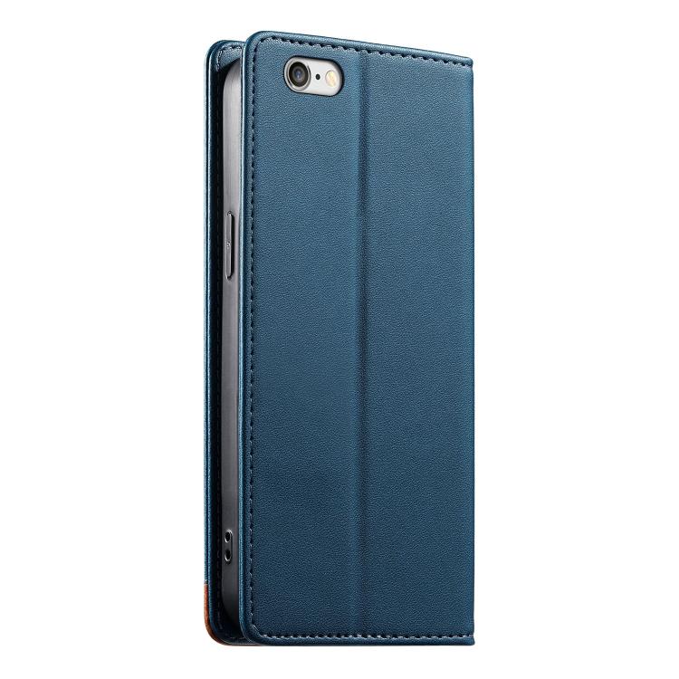 For iPhone 8 Plus / 7 Plus Dierfeng Splicing Strong Magnetic RFID Vegan Leather Phone Case