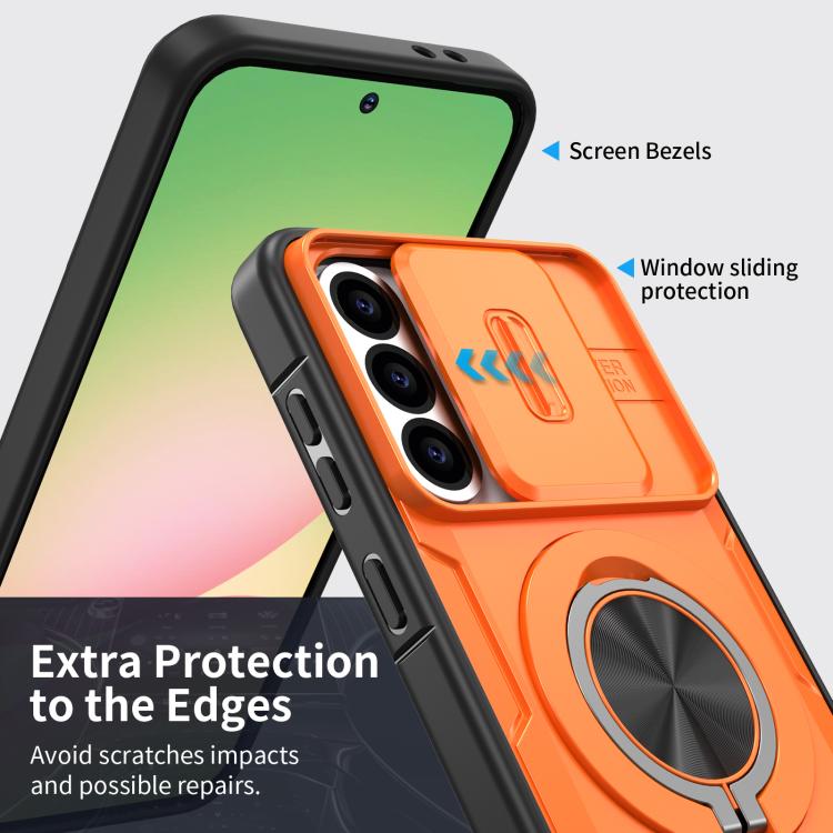 For Samsung Galaxy A56 5G / A36 5G Camshield Rotation Holder MagSafe Phone Case