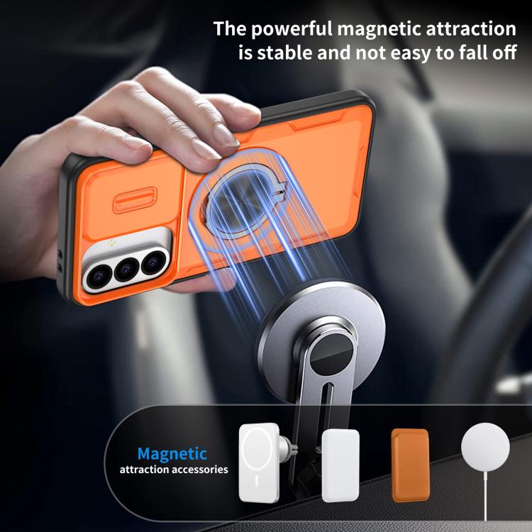 For Samsung Galaxy A56 5G / A36 5G Camshield Rotation Holder MagSafe Phone Case