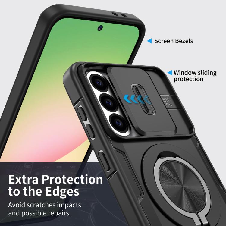 For Samsung Galaxy A56 5G / A36 5G Camshield Rotation Holder MagSafe Phone Case