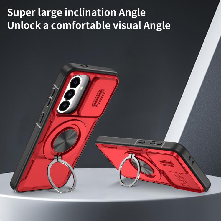 For Samsung Galaxy A56 5G / A36 5G Camshield Rotation Holder MagSafe Phone Case