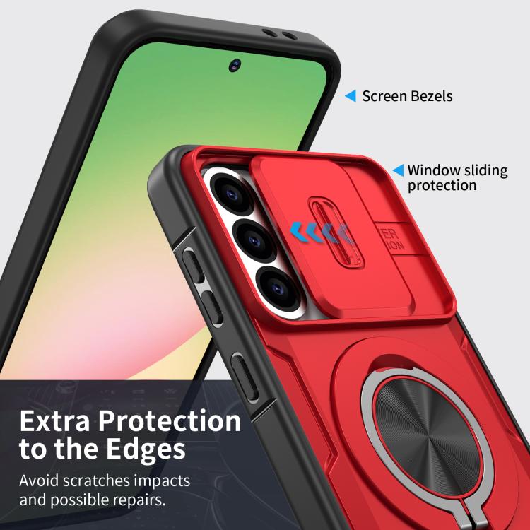 For Samsung Galaxy A56 5G / A36 5G Camshield Rotation Holder MagSafe Phone Case