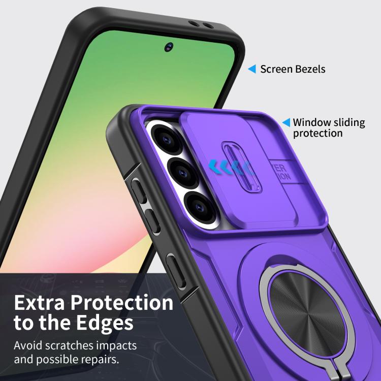 For Samsung Galaxy A56 5G / A36 5G Camshield Rotation Holder MagSafe Phone Case