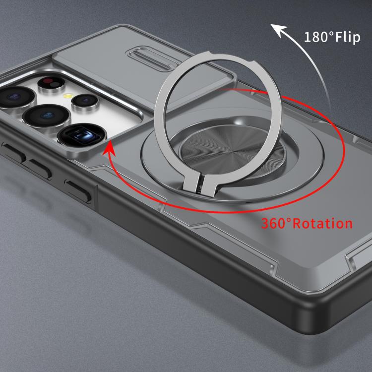 For Samsung Galaxy S25 Ultra 5G Camshield Rotation Holder MagSafe Phone Case