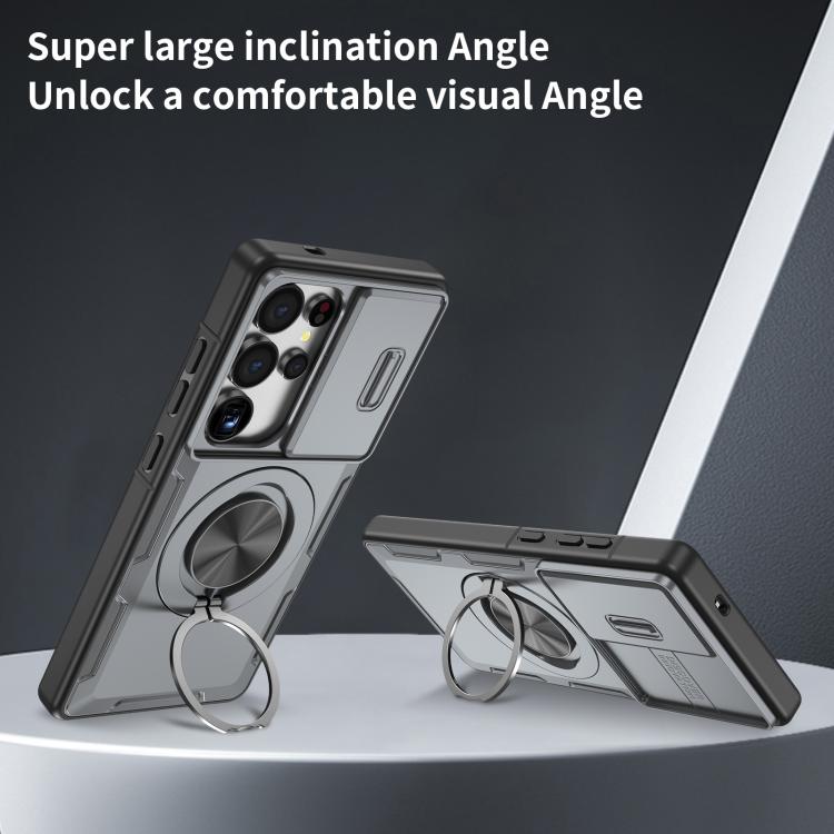 For Samsung Galaxy S25 Ultra 5G Camshield Rotation Holder MagSafe Phone Case