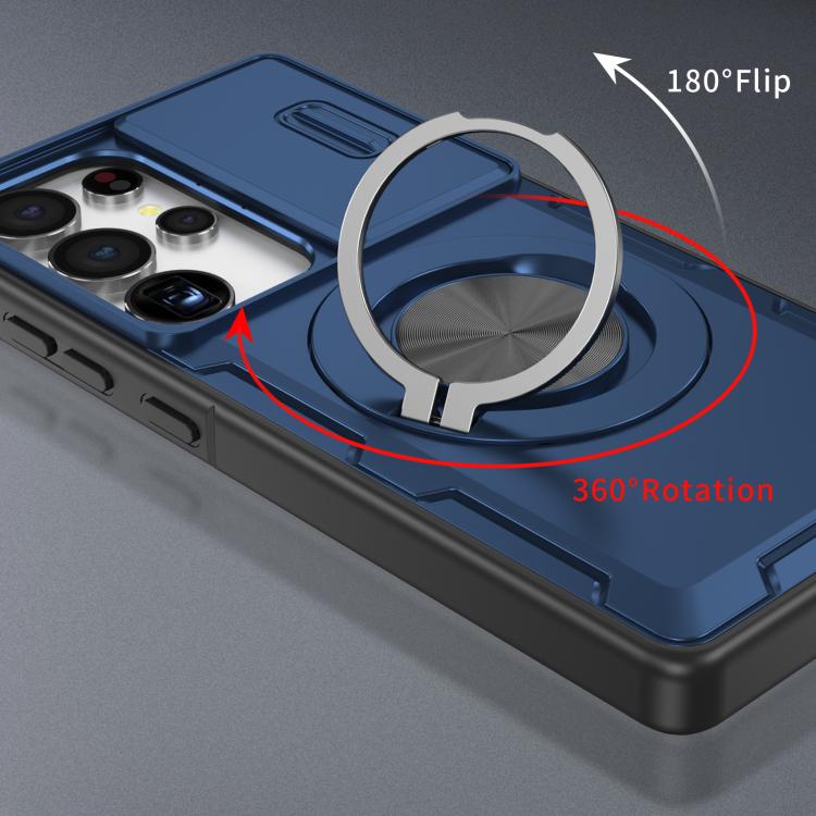 For Samsung Galaxy S25 Ultra 5G Camshield Rotation Holder MagSafe Phone Case