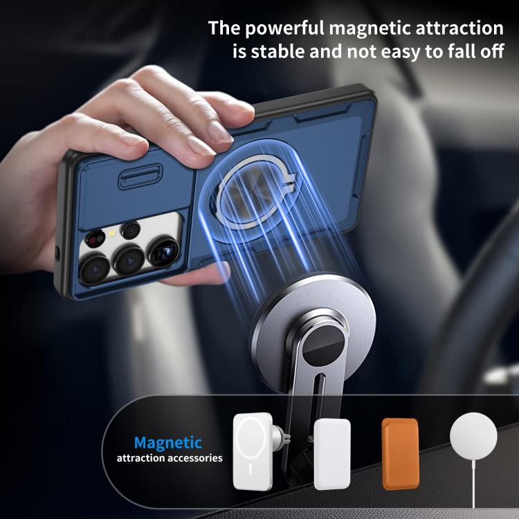 For Samsung Galaxy S25 Ultra 5G Camshield Rotation Holder MagSafe Phone Case