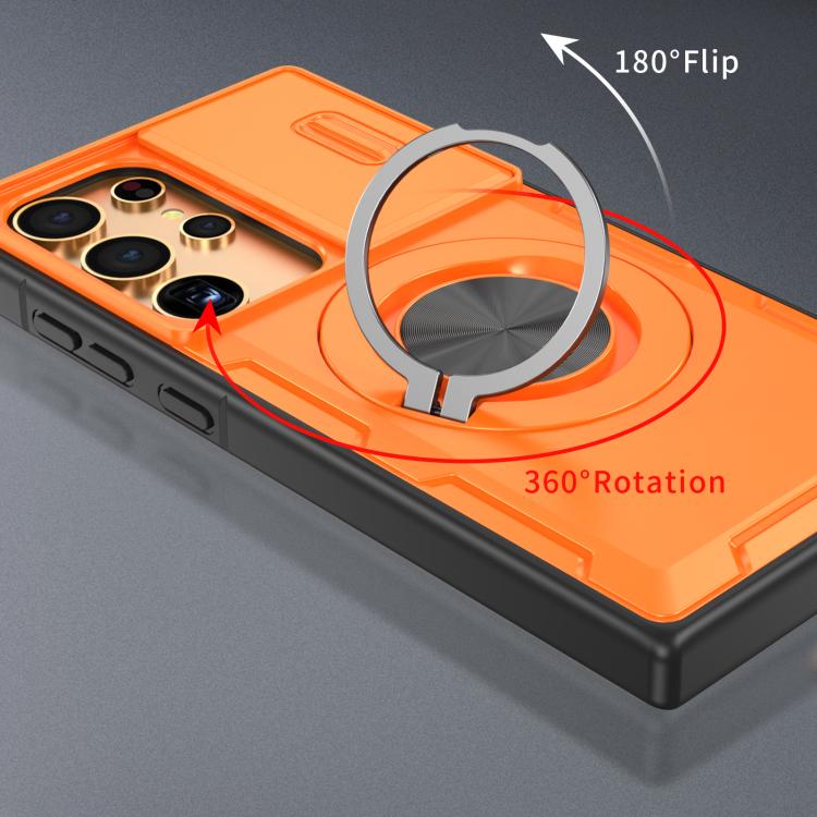 For Samsung Galaxy S24 Ultra 5G Camshield Rotation Holder MagSafe Phone Case