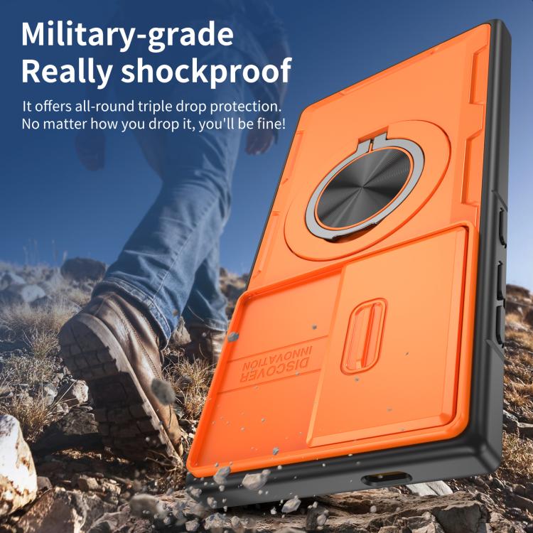 For Samsung Galaxy S24 Ultra 5G Camshield Rotation Holder MagSafe Phone Case