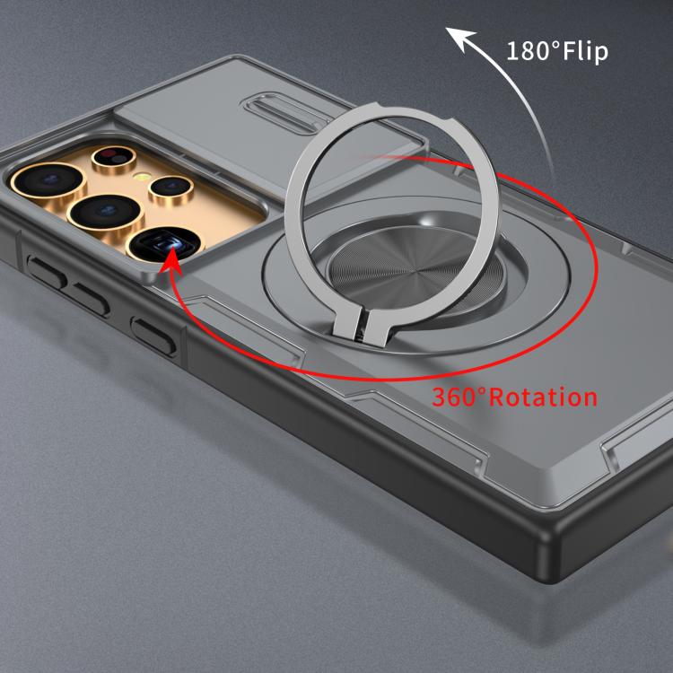 For Samsung Galaxy S24 Ultra 5G Camshield Rotation Holder MagSafe Phone Case