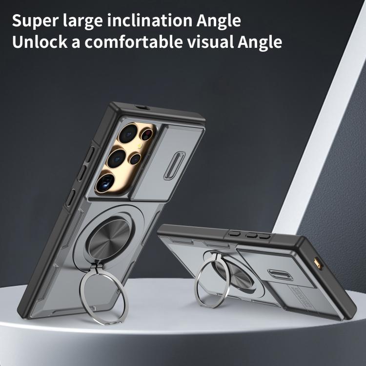 For Samsung Galaxy S24 Ultra 5G Camshield Rotation Holder MagSafe Phone Case