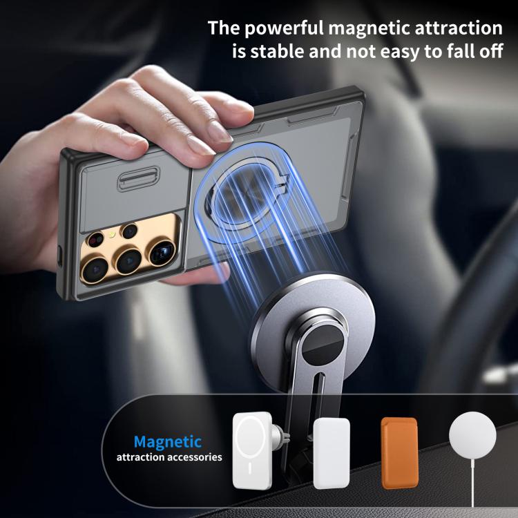 For Samsung Galaxy S24 Ultra 5G Camshield Rotation Holder MagSafe Phone Case