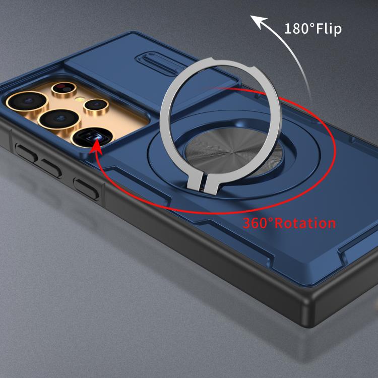 For Samsung Galaxy S24 Ultra 5G Camshield Rotation Holder MagSafe Phone Case