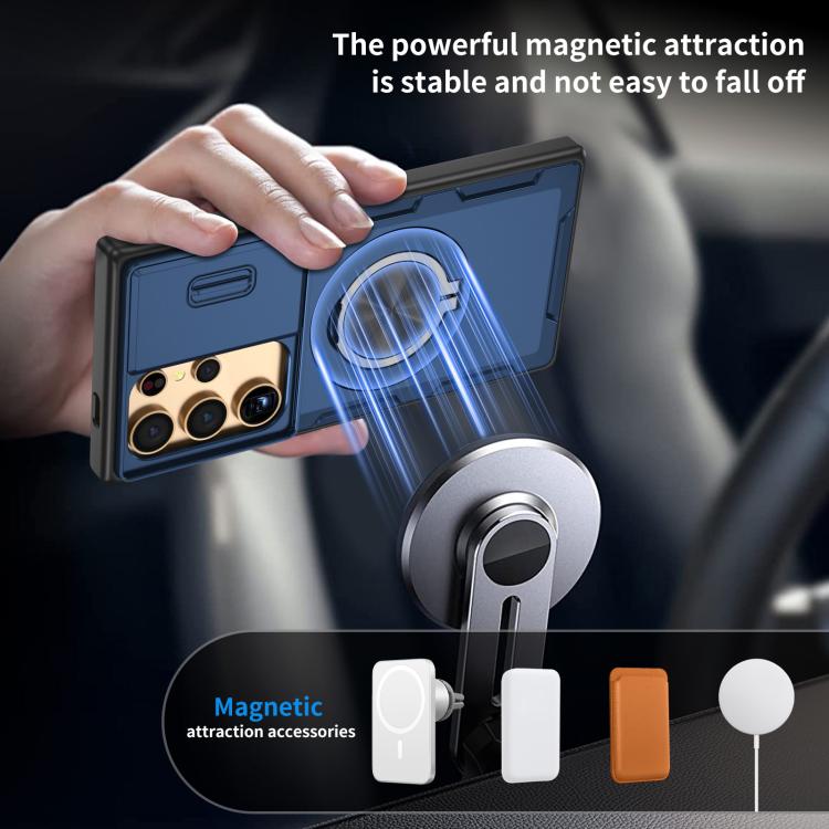 For Samsung Galaxy S24 Ultra 5G Camshield Rotation Holder MagSafe Phone Case