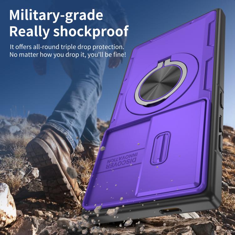 For Samsung Galaxy S24 Ultra 5G Camshield Rotation Holder MagSafe Phone Case