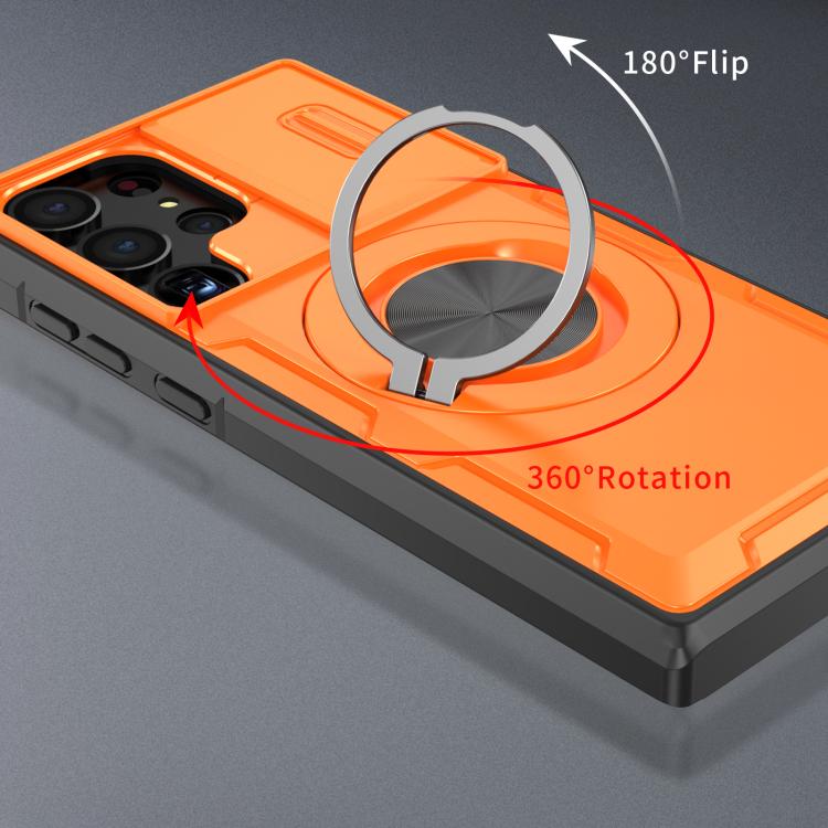 For Samsung Galaxy S23 Ultra 5G Camshield Rotation Holder MagSafe Phone Case