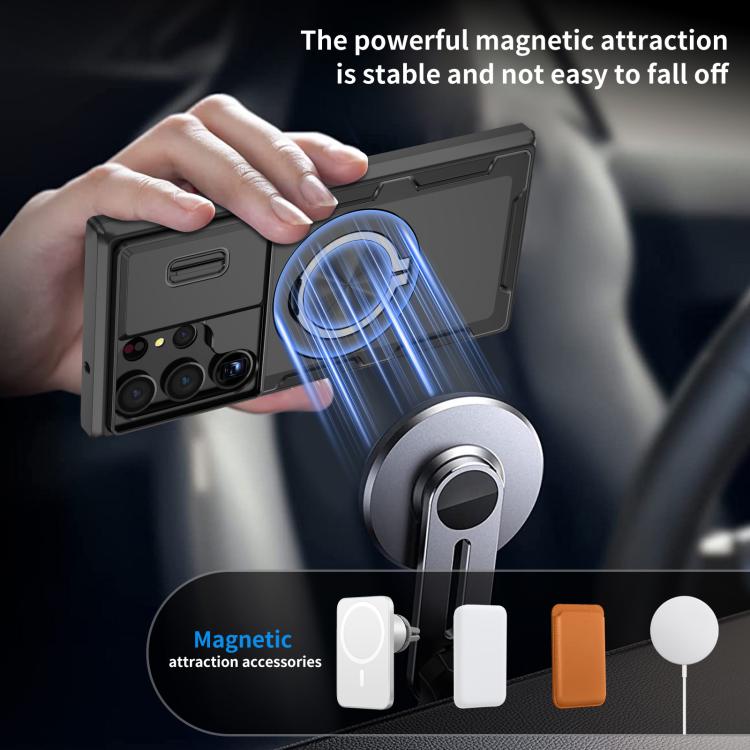 For Samsung Galaxy S23 Ultra 5G Camshield Rotation Holder MagSafe Phone Case