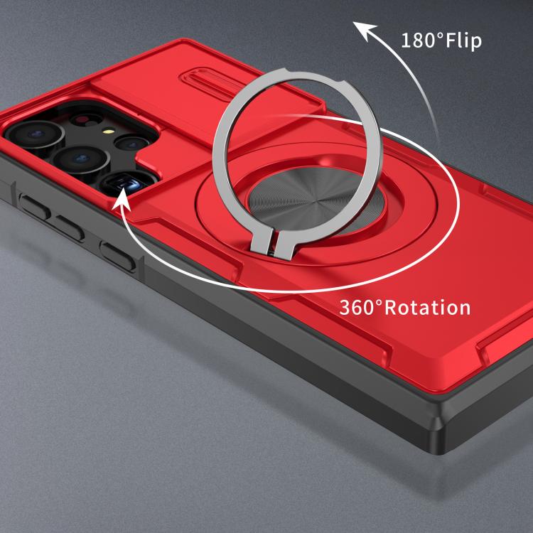 For Samsung Galaxy S23 Ultra 5G Camshield Rotation Holder MagSafe Phone Case