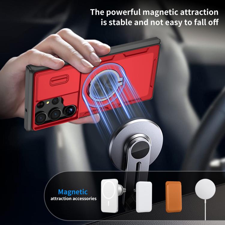 For Samsung Galaxy S23 Ultra 5G Camshield Rotation Holder MagSafe Phone Case