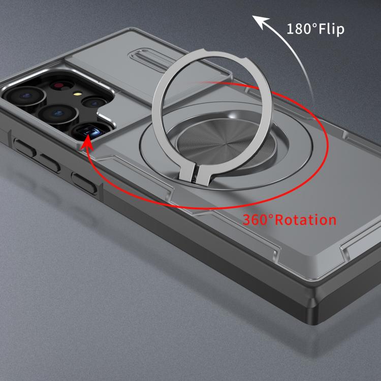 For Samsung Galaxy S23 Ultra 5G Camshield Rotation Holder MagSafe Phone Case