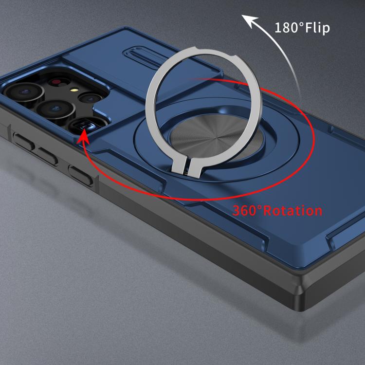 For Samsung Galaxy S23 Ultra 5G Camshield Rotation Holder MagSafe Phone Case