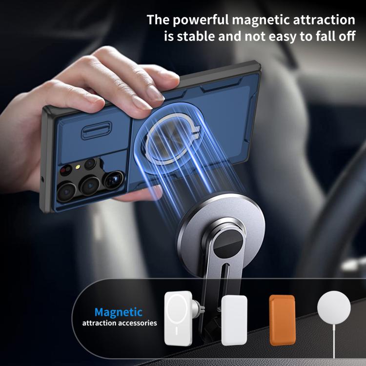 For Samsung Galaxy S23 Ultra 5G Camshield Rotation Holder MagSafe Phone Case