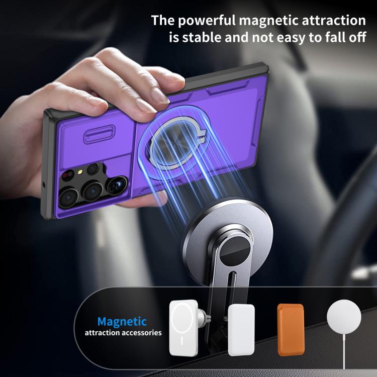 For Samsung Galaxy S23 Ultra 5G Camshield Rotation Holder MagSafe Phone Case